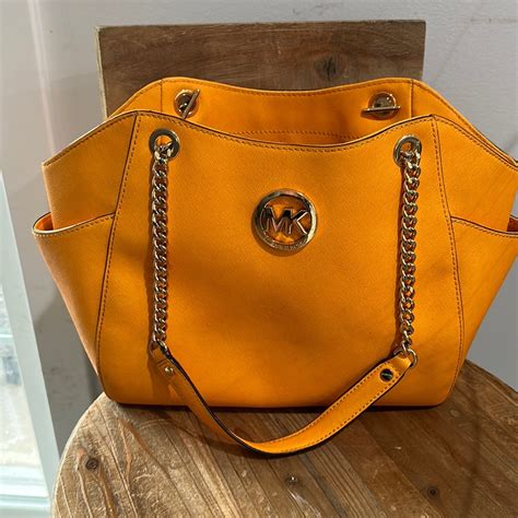 yellow michael kors purse b|Michael Kors mustard yellow purse.